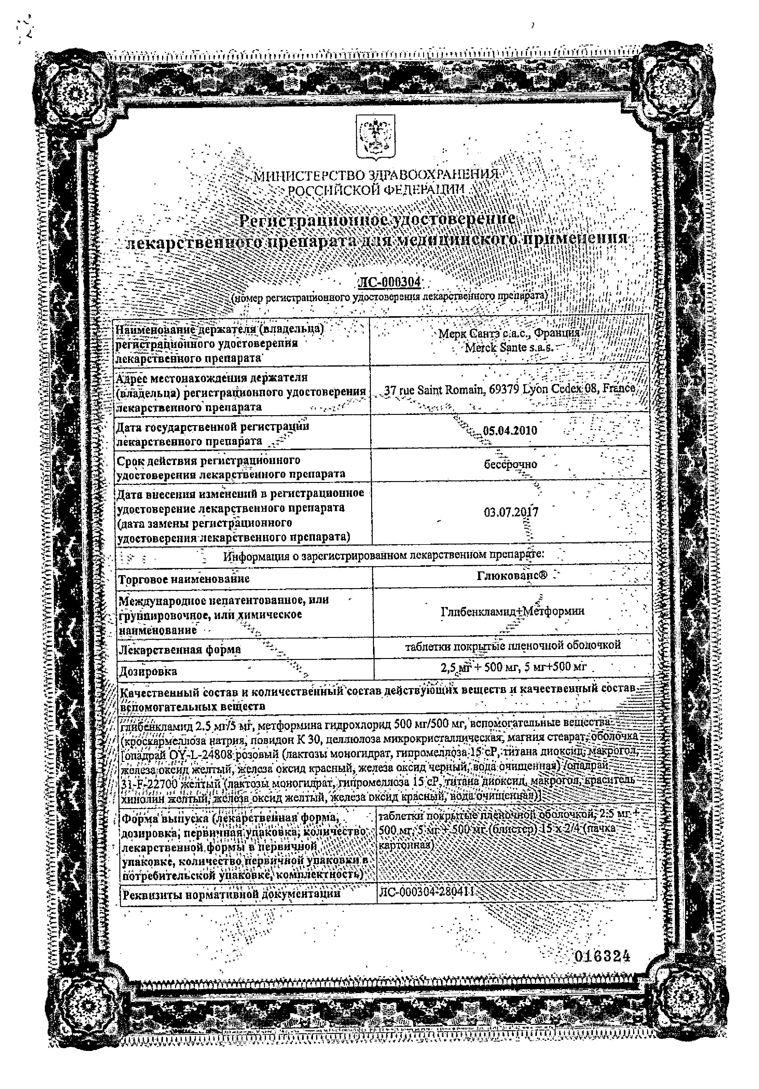Сертификат Глюкованс Сертификат Глюкованс