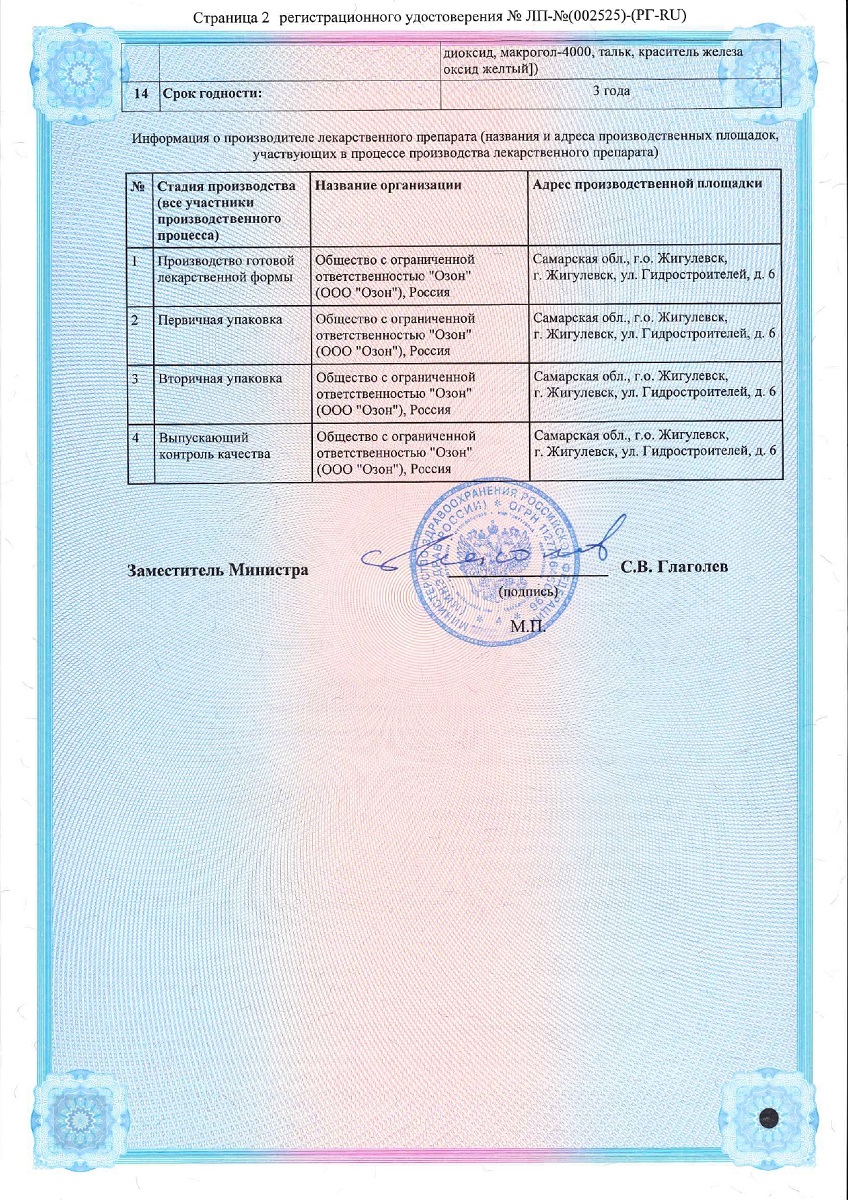 Сертификат Иматиниб