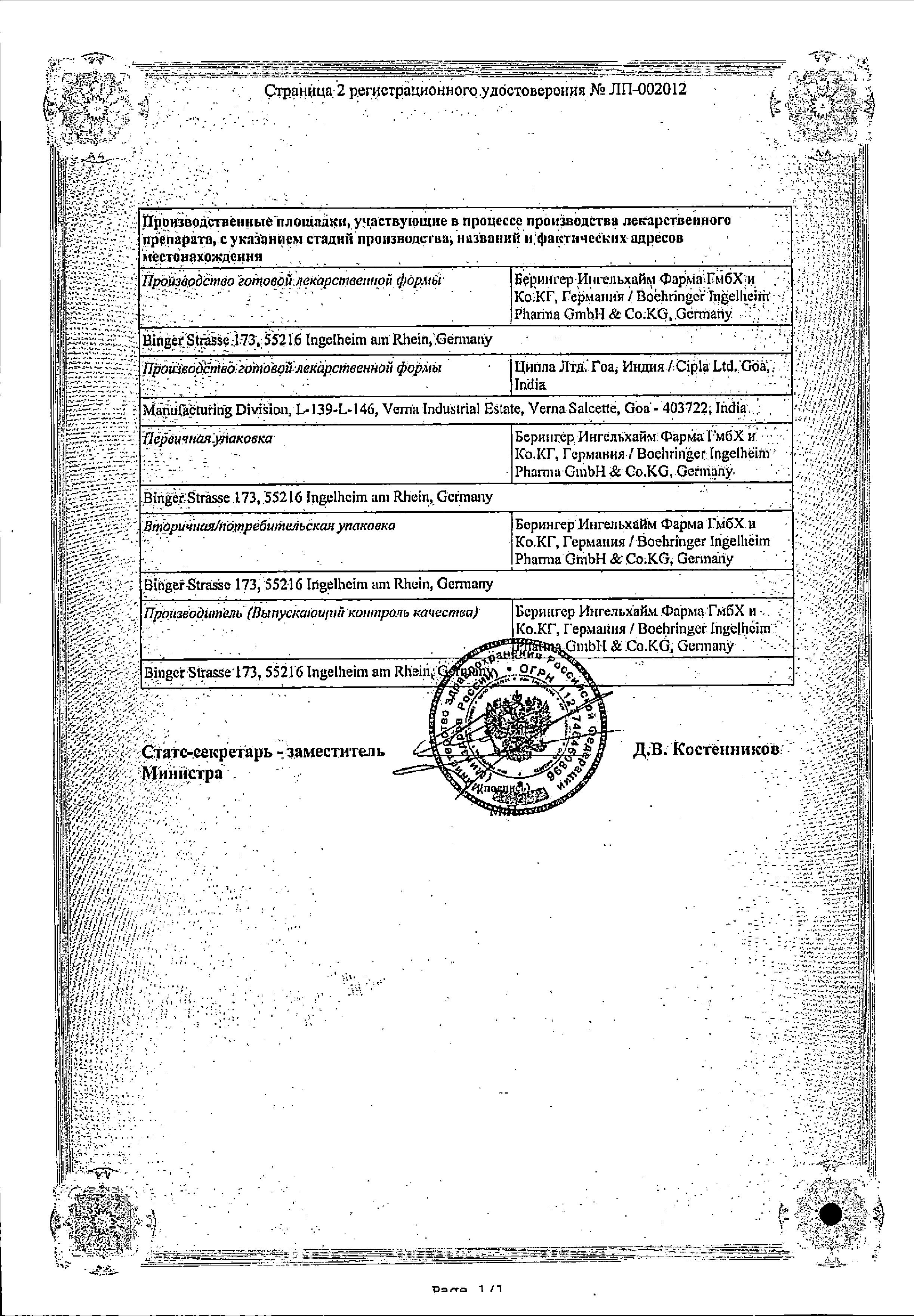 Сертификат Твинста Сертификат Твинста