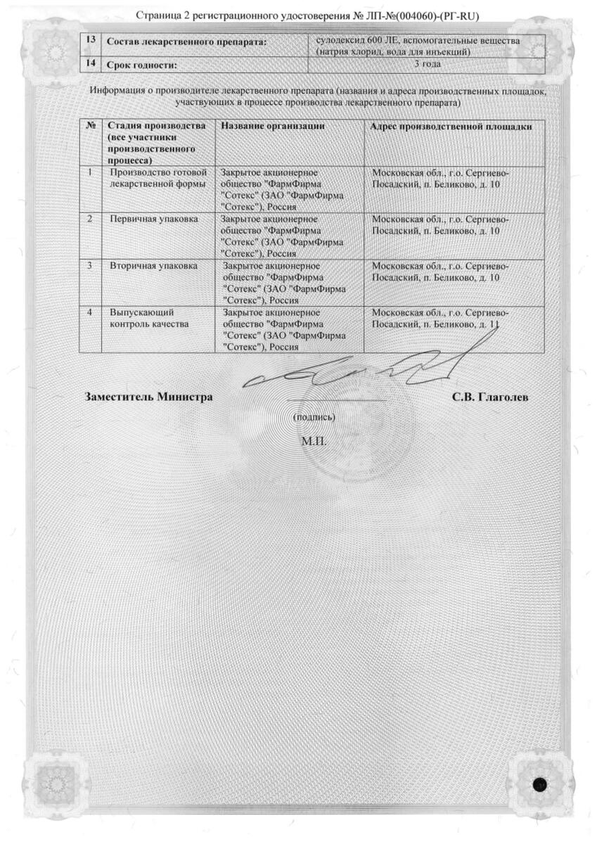 Сертификат Тромболикс Сертификат Тромболикс