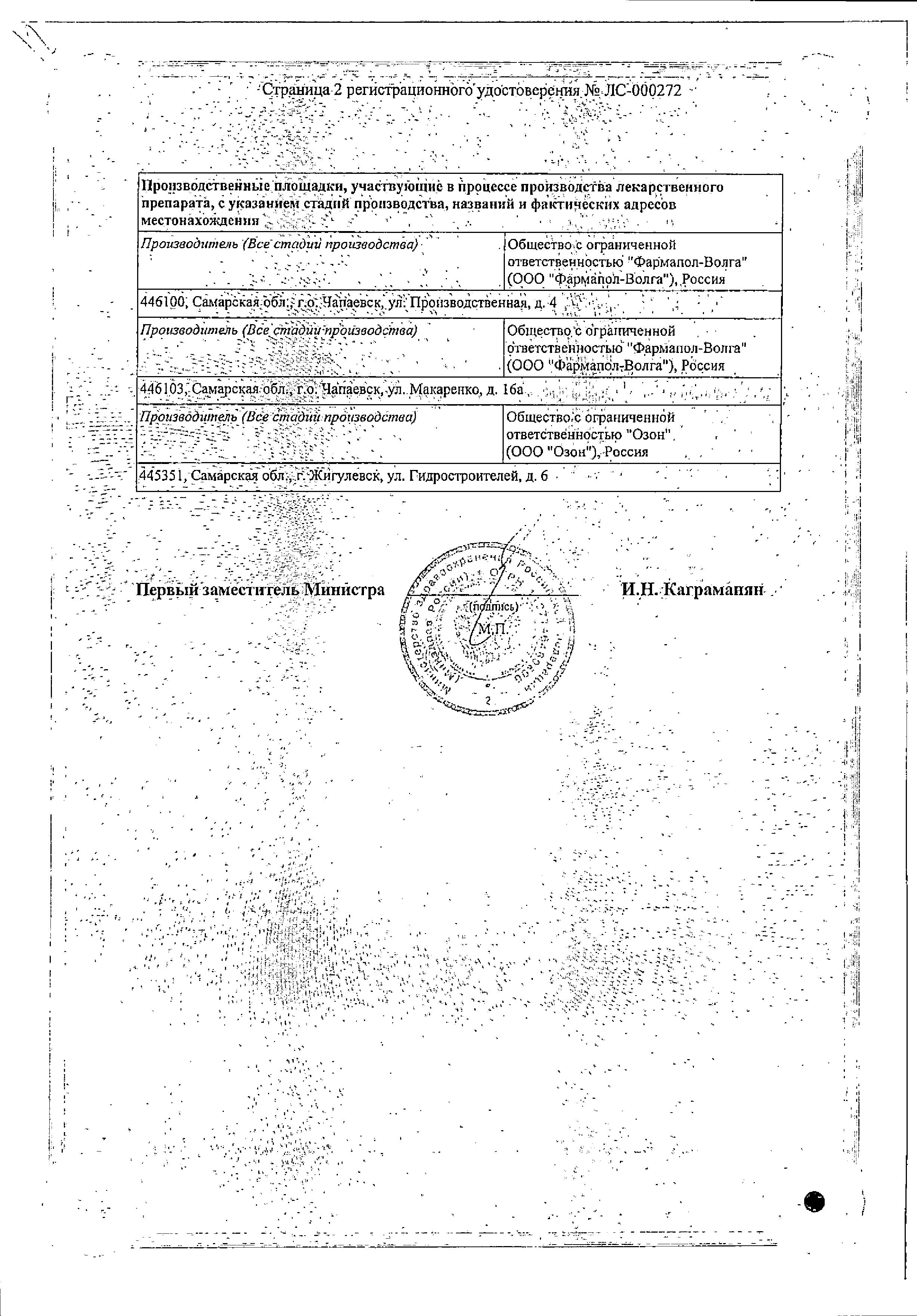 Сертификат Нитросорбид Сертификат Нитросорбид
