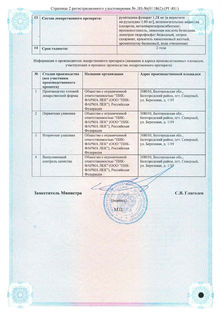 Сертификат Рупадокс Сертификат Рупадокс