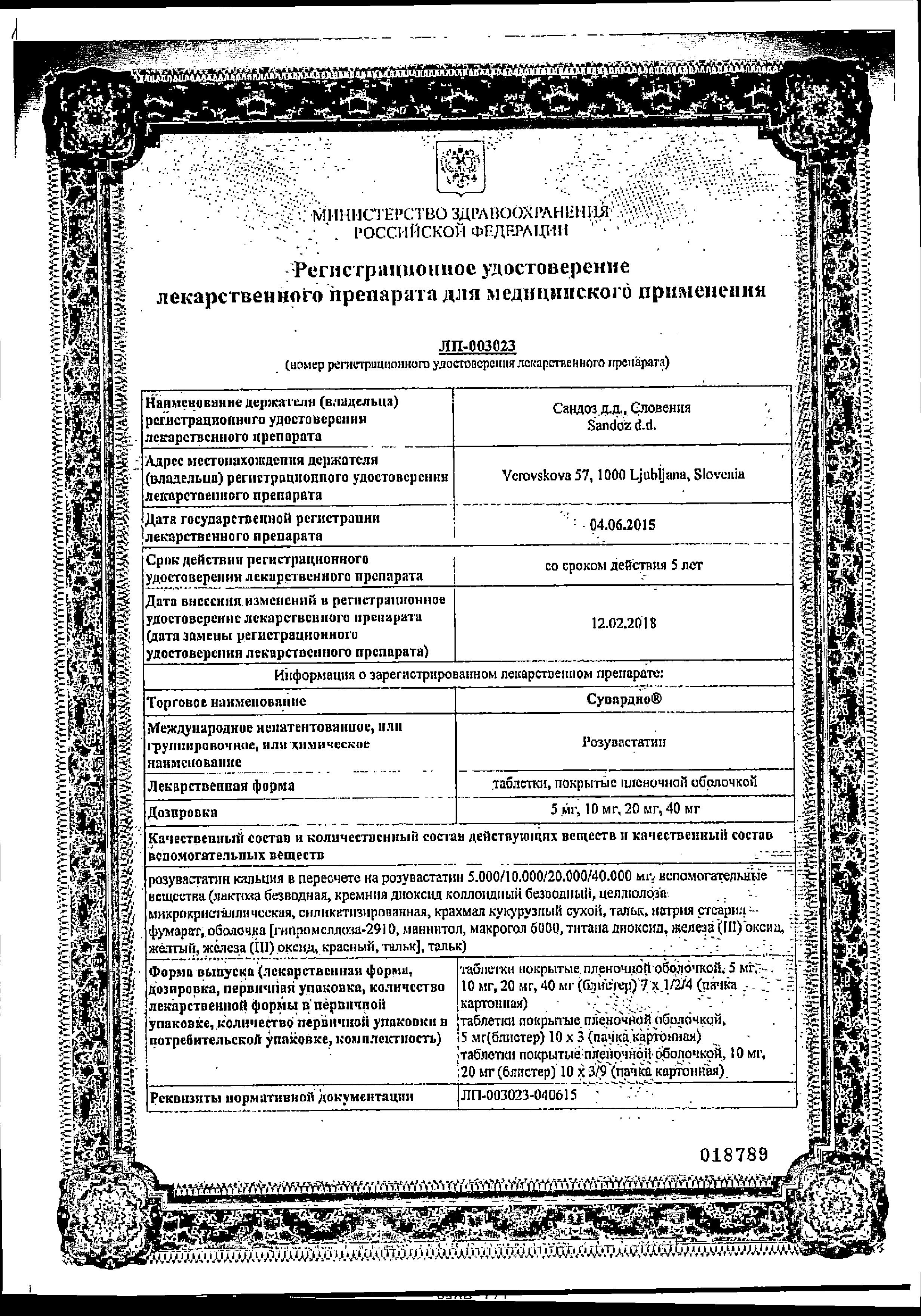 Сертификат Сувардио Сертификат Сувардио