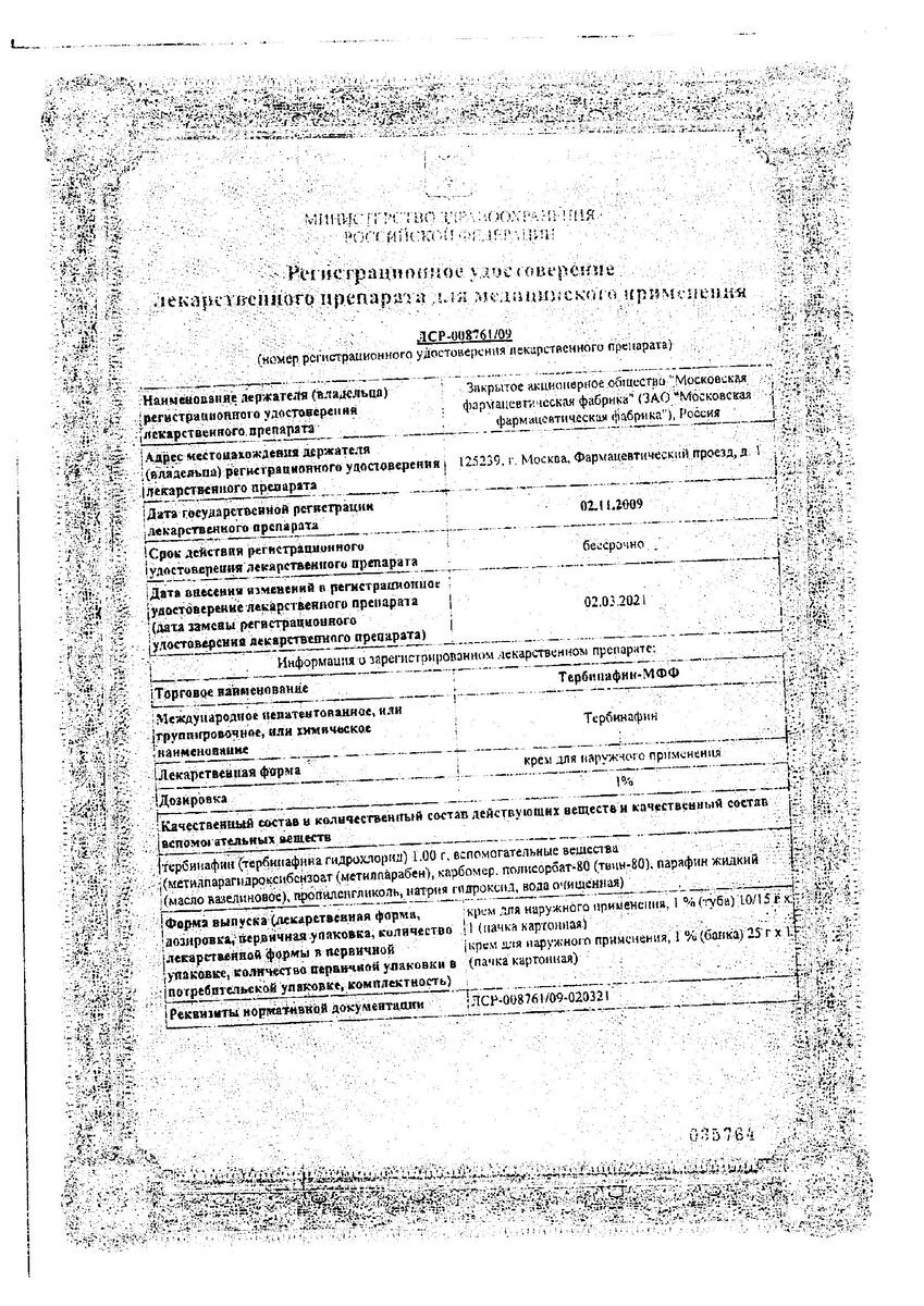 Сертификат на Противогрибковые препараты