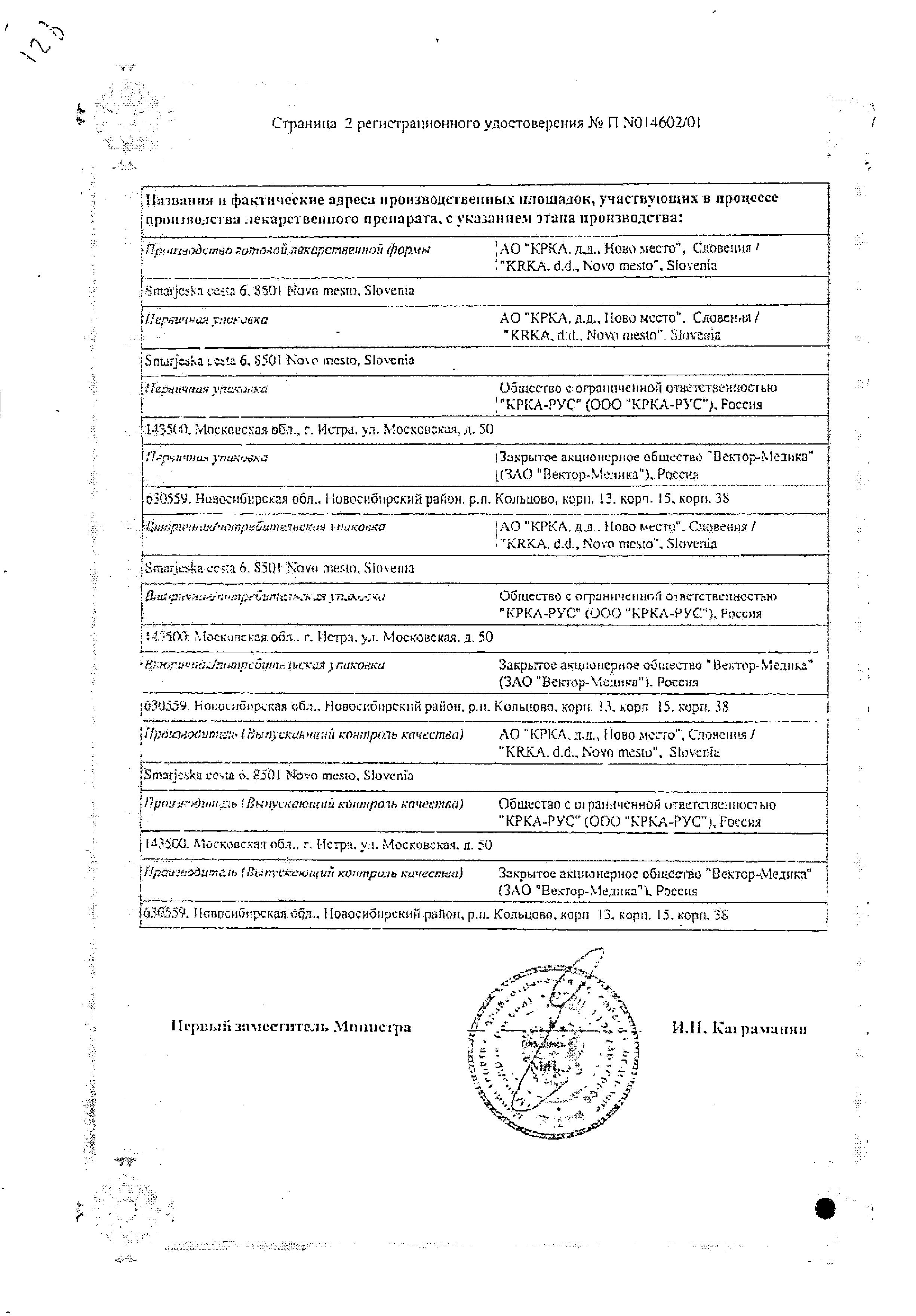 Сертификат Панзинорм Сертификат Панзинорм