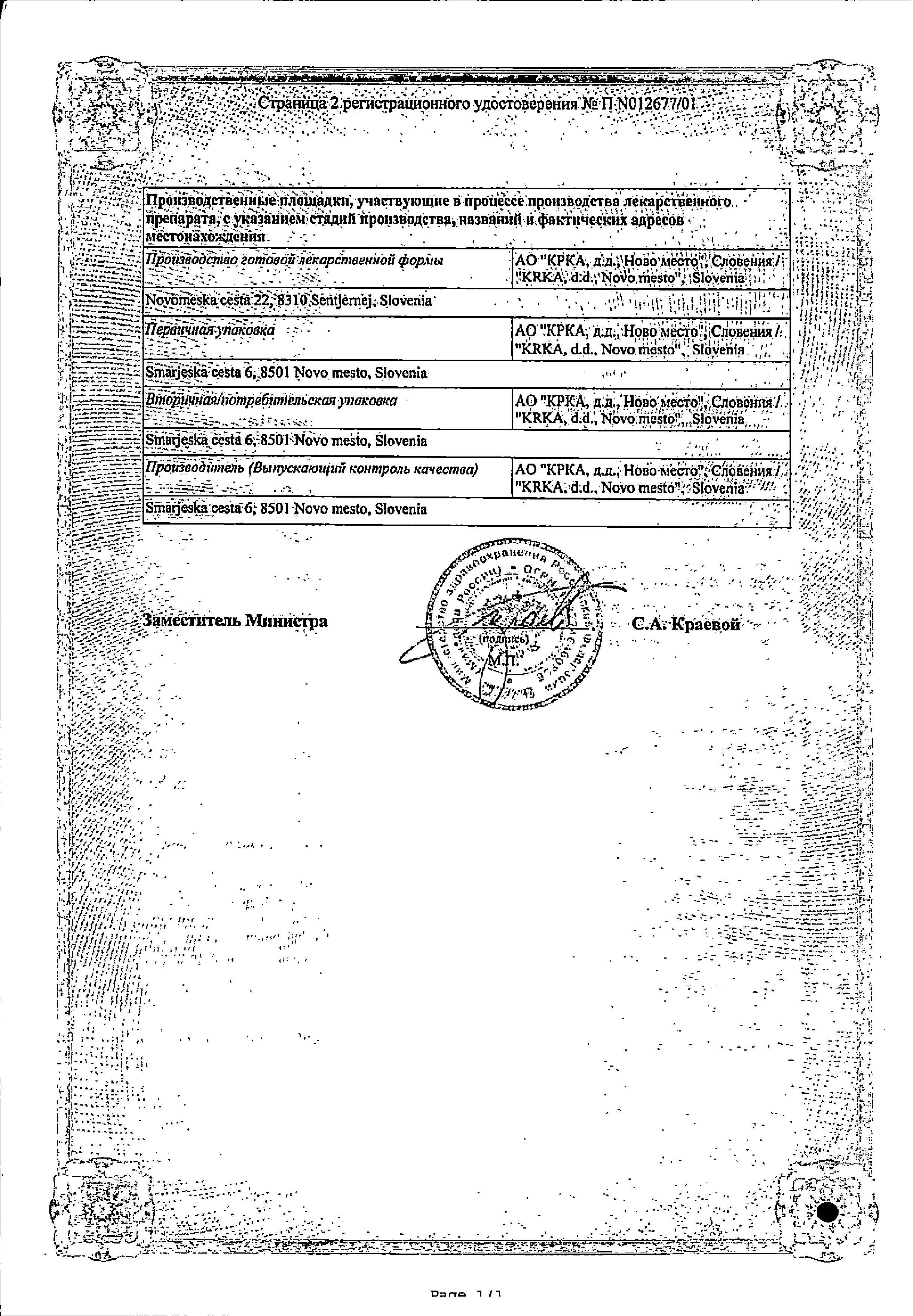 Сертификат Панатус таблетки, покрытые пленочной оболочкой 20 мг, 10 шт.